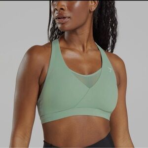 Gymshark Sage Racerback Sports Bra with Peekaboo Mesh